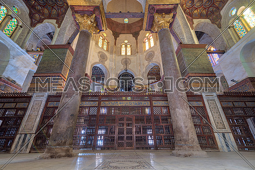 Interior view of   the mausoleum of Sultan Qalawun, part of Sultan Qalawun Complex built in 1285 AD, located in Al Moez Street, Cairo, Egypt