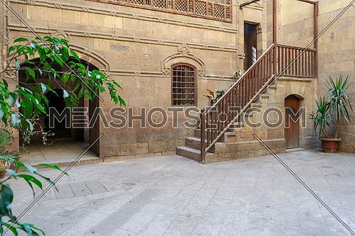Facade of Zeinab Khatoun historic house, located near to Al-Azhar Mosque in Darb Al-Ahmar district, Old Cairo, Egypt