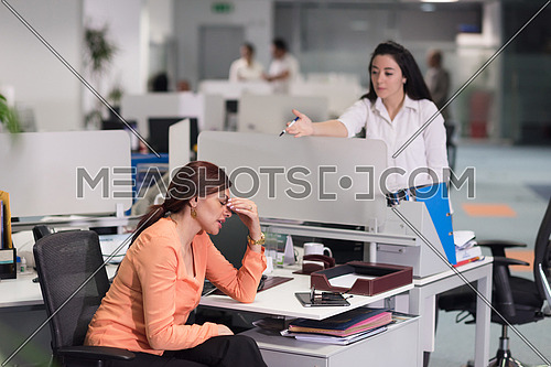 stressed business woman at workplace