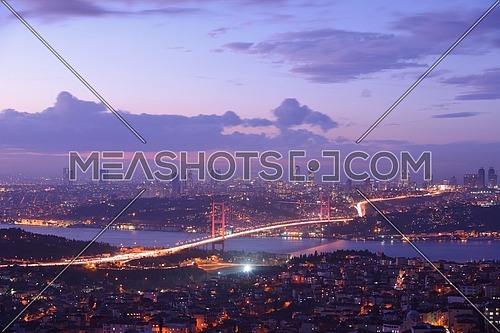 Istanbul Turkey Bosporus Bridge on sunset