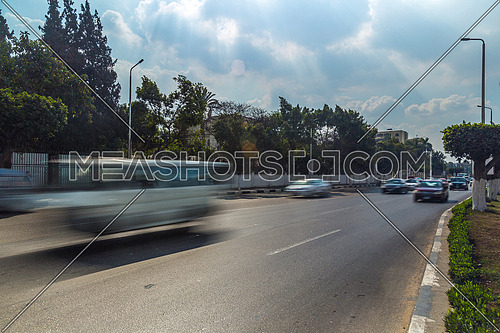 Long Shot for traffic at Salah Salim Street at Daytime