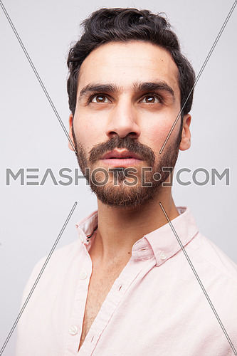 A young man portrait on a white background