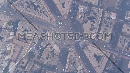 Fly Over Shot Drone for Talat Harb Square in  Cairo Downtown in 22 of March 2018 at Day
