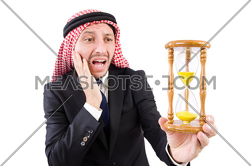 Arab man thinking about passage of time