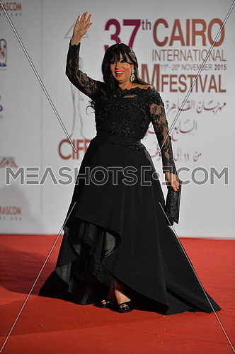 famous egyptian belly dancer fifi abdu during the red carpet event opening of the 37th Cairo film festival at the opera house in Cairo Egypt