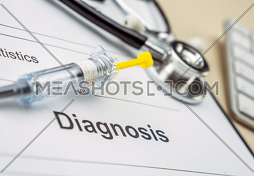 Diagnostic form in hospital, conceptual image
