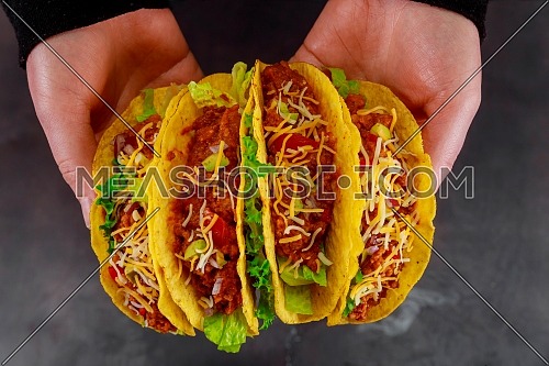 healthy vegan jackfruit tacos vegetable in restaurant