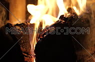 Flames and fiery coals filmed at 120fps