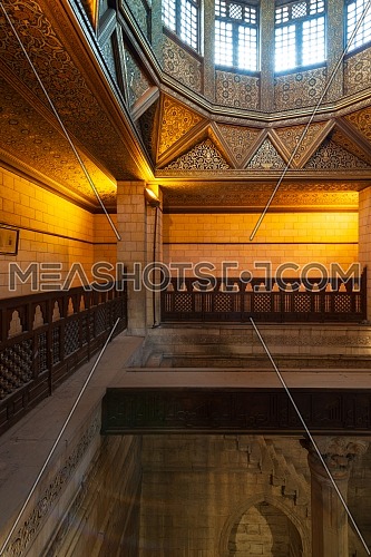 Interior of Nilometer building, an ancient Egyptian water measurement device dates from 715 AD, used to measure the level of river Nile, located in Rhoda Island, River Nile, Cairo, Egypt