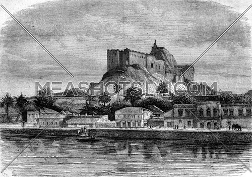 Sadras, maritime city, in the Madras Presidency, vintage engraved illustration. Magasin Pittoresque 1877.