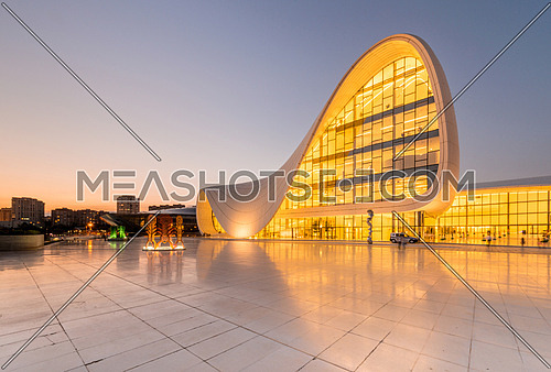 BAKU- JULY 20: Heydar Aliyev Center on July 20, 2015 in Baku, Azerbaijan. Heydar Aliyev Center won the Design Museum's Designs of the Year Award in 2014