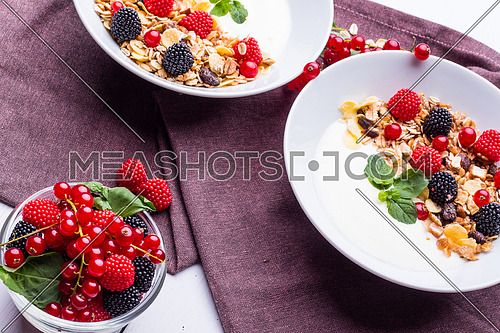 Breakfast bluberry & strawberry as a healthy food