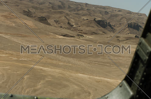 Arial shot for construction zone in the desert in Suez at day