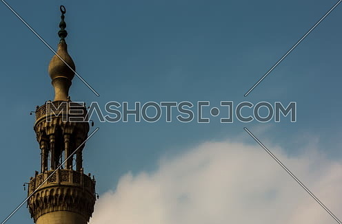 Zoom OUT Shot for mousqe minaret at Daytime