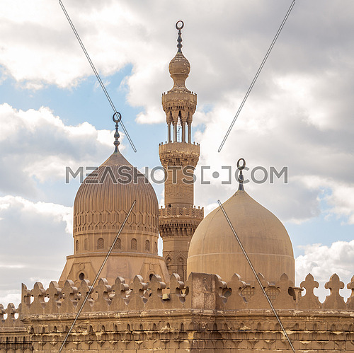 The Minarets and dome of Al Rifai Mosque, Cairo, Egypt with cloudy sky