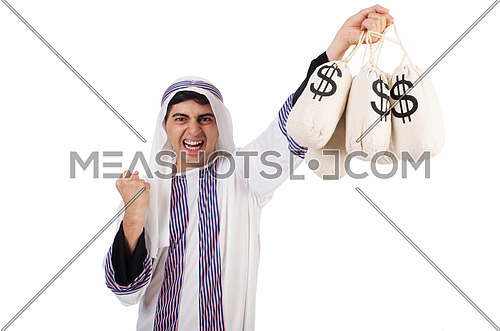 Angry arab man isolated on the white