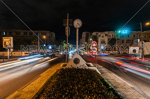 Long shot for traffic at Alexandria at night
