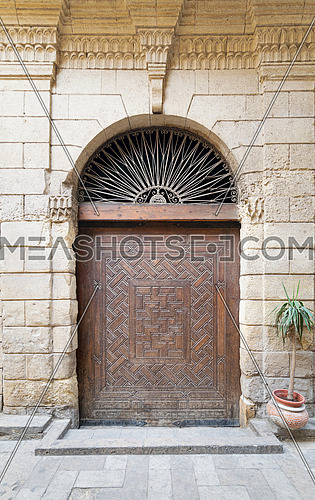 Door leading to Bayt Al-Suhaymi, an old Ottoman era house in Cairo, Egypt, built in 1648 along Darb al-Asfar