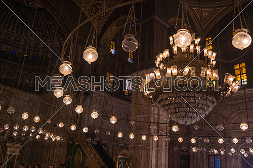Inside the Mosque of Mohamed Ali citadel