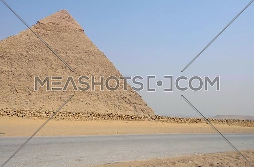 Pan right shot for the three Pyramids at day