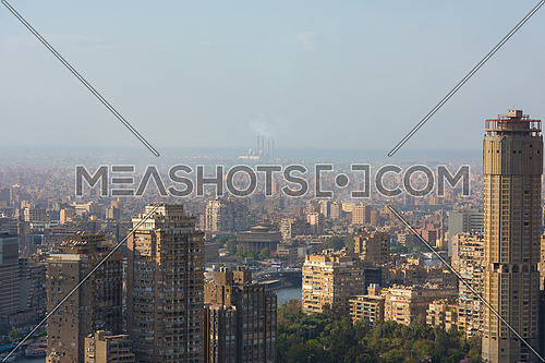 cairo city egypt capital  with power factory and air pollution in horizon