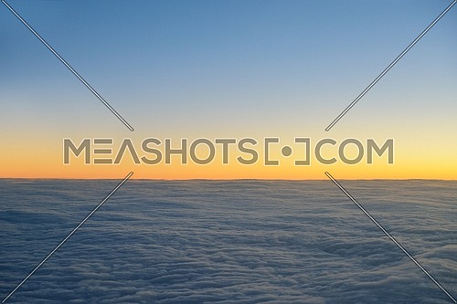 clouds skyline with sunset on horizon
