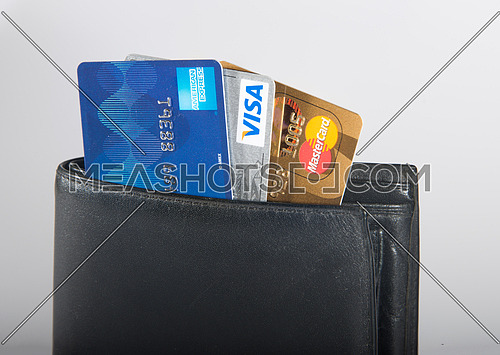 credit cards in black wallet