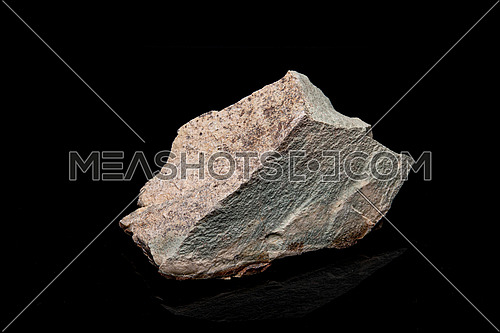 Close up stone of Zeolite mesolite raw stones on black background