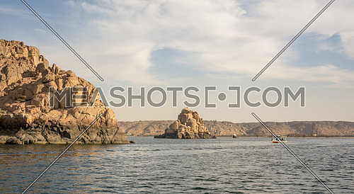 A small Boat cruising the nile in Aswan