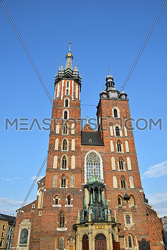 Church of Our Lady Assumed into Heaven (Saint Mary Church), a Brick Gothic church at Main Market Square in Krakow, Poland