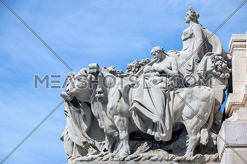 Cadiz Spain- April 1: Cadiz Spain- April 1: Memorial of Spain which commemorates the centenary of the Constitution of 1812, Decorative detail made in stone, take in Cadiz, Andalusia, Spain