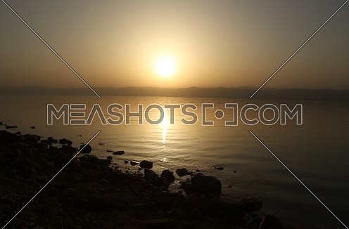 Sunset in the Dead Sea is the lowest area in the world