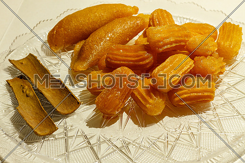 Oriental Ramadan sweets Balah El sham and Qatayef