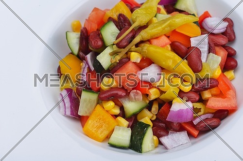 fresh organic eco vegetable salad,close-up isolated on white