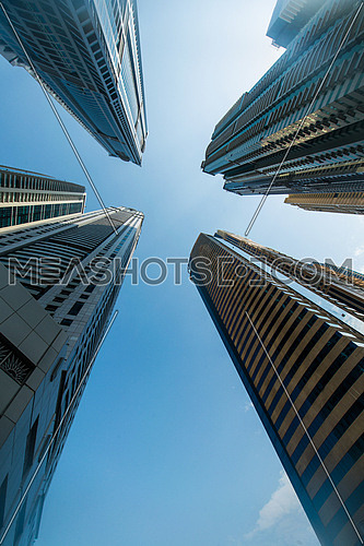 Tall Dubai Marina skyscrapers in UAE
