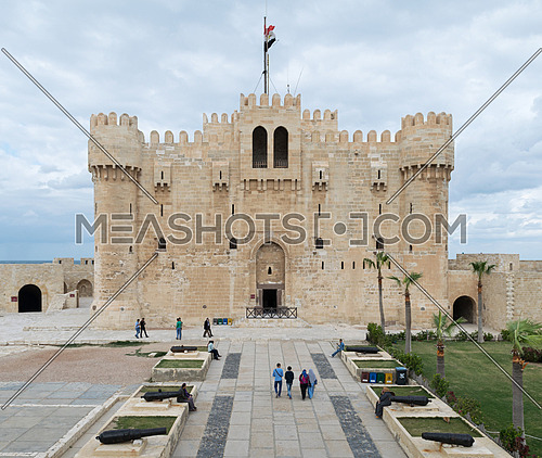 Alexandria, Egypt - December 3, 2015: Qaitbay Castle, Alexandria, Egypt. A 15th-century defensive fortress established in 1477