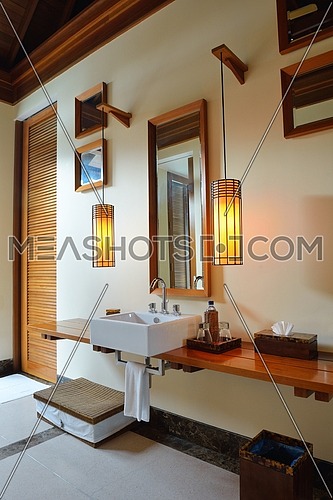 Luxury modern beautoful bathroom suite indoor