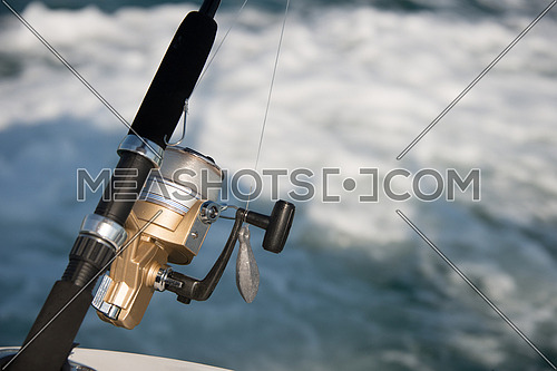 close up on fishing rod