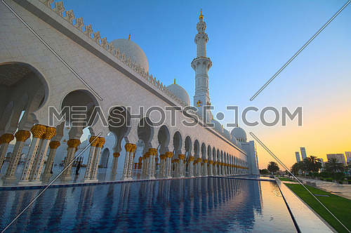 Side Shot for Sheikh Zayed Grand Mosque in Abu Dhabi