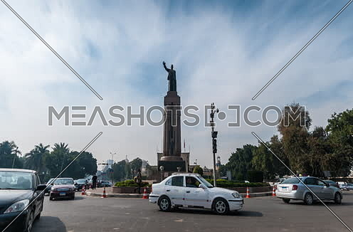 Zoom In shot for Saad Zaghloul Statue at Cairo at Day