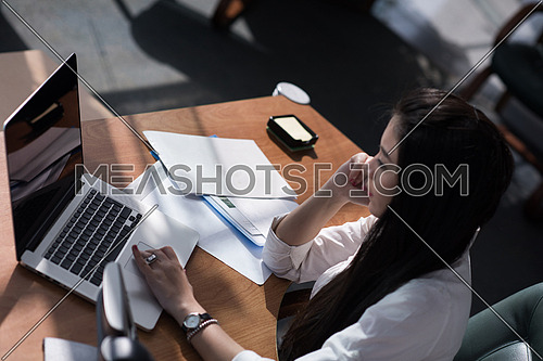 Young female executive working in a modern office