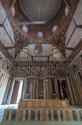 Mausoleum of Sultan Al Zahir Barquq at the Barquq complex located at al Muiz Street, Islamic Cairo, Egypt