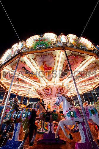 a carousel at night
