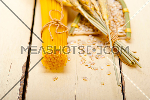 organic Raw italian pasta and durum wheat grains crop