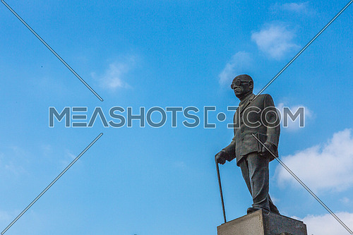 Side shot for Naguib Mahfouz Statue at Cairo at Day