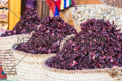 Dried hibiscus flower in the market
