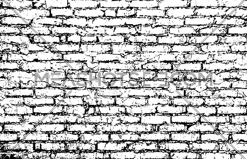 Vector illustration of grunge rough brick wall background pattern