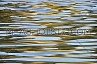 Colorful yellow and blue ripples and waves running on water surface, moving flow background, Full HD 1080
