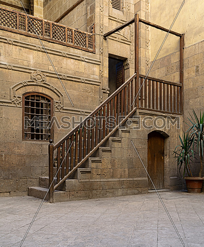 Courtyard of Zeinab Khatoun house, a historic house in Old Cairo, Egypt. Zeinab Khatoun house is one of the most remarkable houses left nowadays