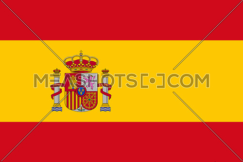 Spanish National Flag With Coat Of Arms 3D illustration